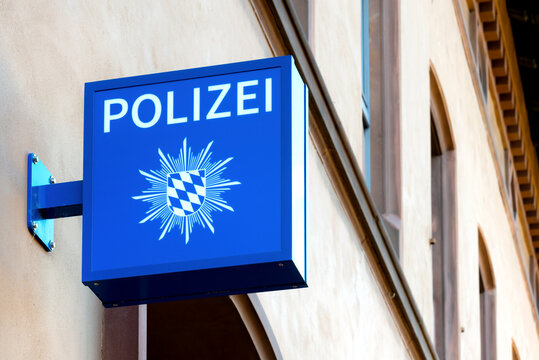 Sign of a police station in Bavaria