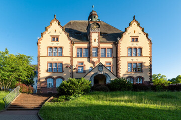 Fototapeta na wymiar Lohr am Main, Bavaria, city centre with Landratsamt/Altem Gymnasium