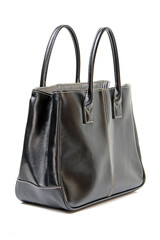 black leather bag isolated