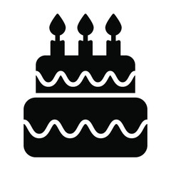 cake glyph icon, vector design usa independence day icon.
