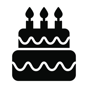 cake glyph icon, vector design usa independence day icon.