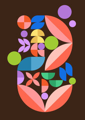 Creative geometric poster, cover design, geometric energetic shapes, modern drawing design. Elegant business card, Vector