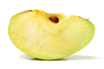 Green apple on white background