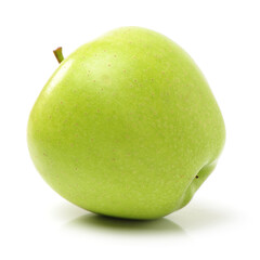 Green apple on white background