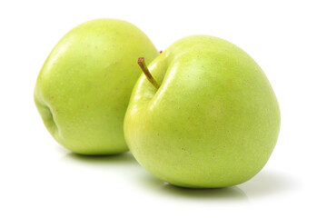 Green apple on white background