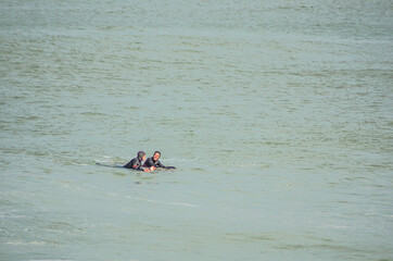 bodyboards waiting for the waves