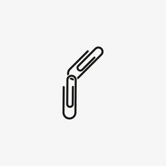 Obraz premium Attach file icon for web and mobile UI design. Paper clip symbol.