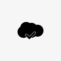 Clouds with check icon, yes icon, cancel icon,accept icon, cloud icon, complete icon, connection icon
