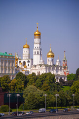 Fototapeta na wymiar The Archangel and Annunciation Cathedrals of the Moscow Kremlin in Russia