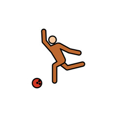 player, bowling line recolored icon. Signs and symbols can be used for web, logo, mobile app, UI, UX
