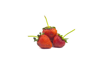 Fresh strawberries on a white background, isolated