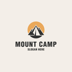 Mountain camp logo template monogram style