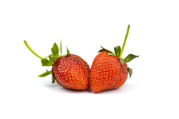 Fresh strawberries on a white background, isolated