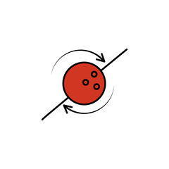 rotation, bowling line recolored icon. Signs and symbols can be used for web, logo, mobile app, UI, UX