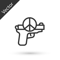 Grey line No war icon isolated on white background. The peace symbol. Vector