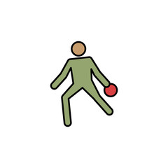 player, bowling line recolored icon. Signs and symbols can be used for web, logo, mobile app, UI, UX