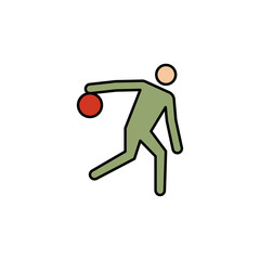 player, bowling line recolored icon. Signs and symbols can be used for web, logo, mobile app, UI, UX