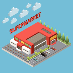 Supermarket Isometric Concept