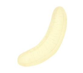 Digital illustration. Banana pulp without peel. Food, menu, fruit, edible, fruit, tropical, organic. Isolated on a white background.