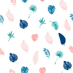 Fototapeta na wymiar Vector seamless pattern with tropical palm leaves