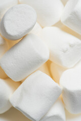 macro shot of soft and puffy marshmallows