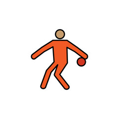 player, bowling line recolored icon. Signs and symbols can be used for web, logo, mobile app, UI, UX