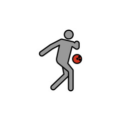 player, bowling line recolored icon. Signs and symbols can be used for web, logo, mobile app, UI, UX