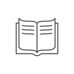 Open book line outline icon