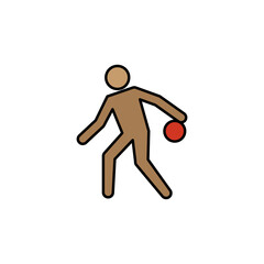 player, bowling line recolored icon. Signs and symbols can be used for web, logo, mobile app, UI, UX