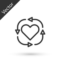 Grey line Volunteer icon isolated on white background. Vector