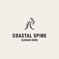 Obraz premium Coastal spine logo template monogram style