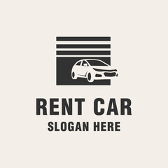 Rent car logo template monogram style