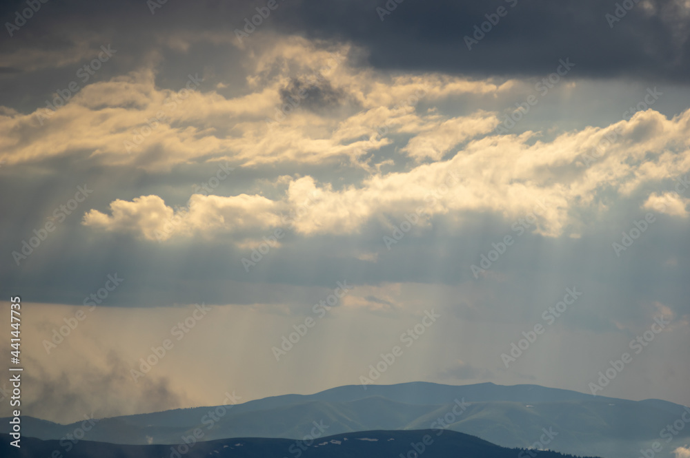 Canvas Prints fog on a mountain range in the carpathian mountains