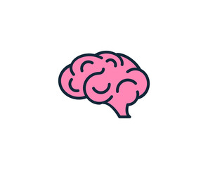 Brain line icon. High quality outline symbol for web design or mobile app. Thin line sign for design logo. Color outline pictogram on white background