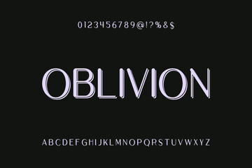 vintage font, green and orange background, vector alphabet, letters and numbers