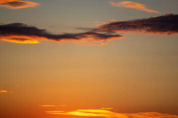 Beautiful orange sky during dusk