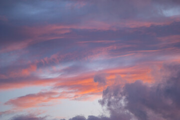 Beautiful orange sky during dusk