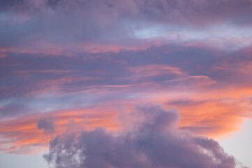 Beautiful orange sky during dusk