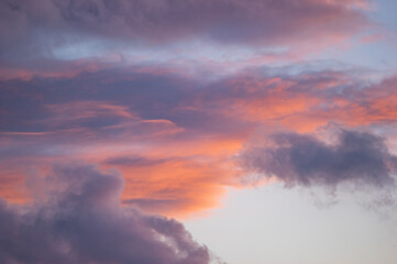 Beautiful orange sky during dusk