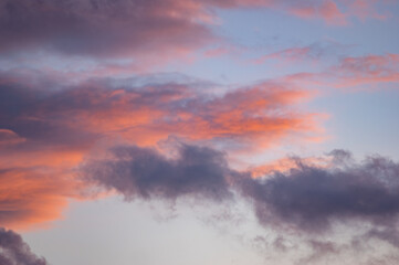 Beautiful orange sky during dusk