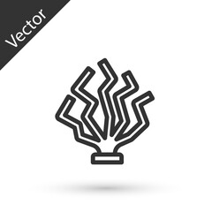 Grey line Coral icon isolated on white background. Vector