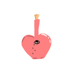 Vector hand drawn flask with magic potion doodle icon. Flask with magic potion illustration for print, web, mobile and infographics isolated on white background.