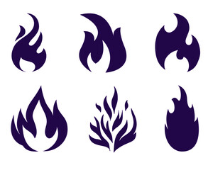torch fire Collection icons flame vector illustration abstract design with Background White