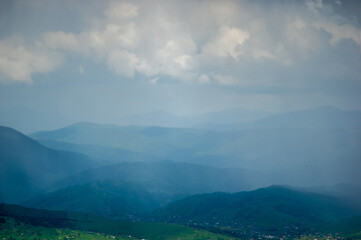 Obraz premium Yasinia village in the Ukrainian carpathians in summer
