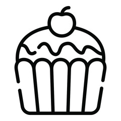 cupcake, dessert line icon, vector design usa independence day icon.