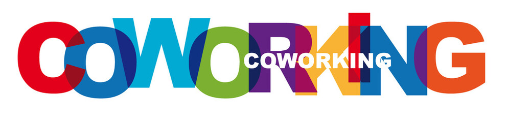 coworking - vector of stylized colorful font