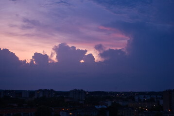 Zachód słońca , kolorowe niebo - Ostrowiec . Sunset, colorful sky. 