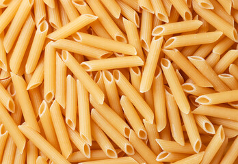Raw pasta background. The view of the top
