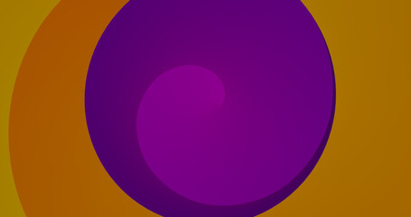 Render with an abstract background of orange and purple spirals