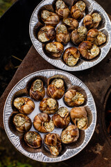 Catalan food. Snails from the barbecue, in Catalan Cargols a la Llauna